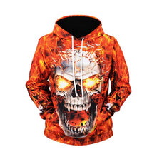 Laden Sie das Bild in den Galerie-Viewer, Hoodie 2019 New Style Fire Skull Printed Men&#39;s Sweatshirts &amp; Hoodies Large Size  Coat Autumn And Winter Sweater Fashion